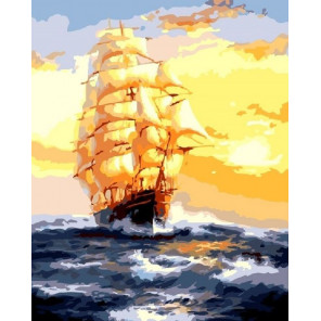 Море на закате Раскраска картина по номерам на холсте