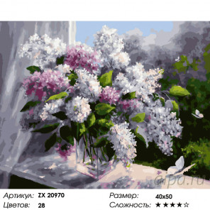 Количество цветов и сложность Сиреневая весна Раскраска картина по номерам на холсте ZX 20970