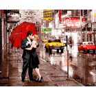  Поцелуй под красным зонтом Раскраска картина по номерам на холсте ZX 21089