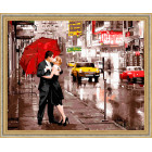 N118 Поцелуй под красным зонтом Раскраска картина по номерам на холсте