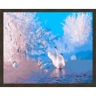 N181 Лебеди зимой Раскраска картина по номерам на холсте