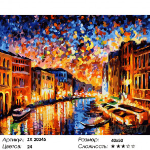  Гранд Канал. Венеция Раскраска картина по номерам на холсте ZX 20345