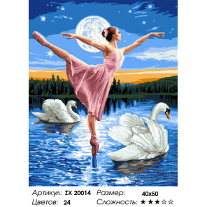  Лебединое озеро Раскраска картина по номерам на холсте ZX 20014