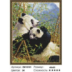 Количество цветов и сложность Милая панда Алмазная вышивка мозаика на подрамнике  EW10101