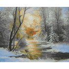  Снежная зима Раскраска картина по номерам на холсте KH0171