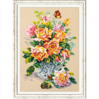 В рамке Чайные розы Набор для вышивания Чудесная игла 100-021
