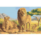  Семейство львов Раскраска картина по номерам на холсте RA030