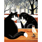  Кошки у окошка Раскраска картина по номерам на холсте A76