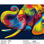 Количество цветов и сложность Радужный слон Раскраска картина по номерам на холсте PA06