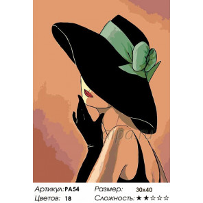  Кокетливая шляпка Раскраска картина по номерам на холсте PA54