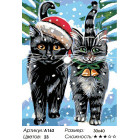 Количество цветов и сложность Рождественские котики Раскраска картина по номерам на холсте A163