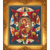 Пример работы в рамке Богородица Неопалимая Купина Набор для частичной вышивки бисером Русская искусница 501