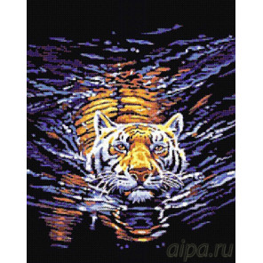 Схема Плывущий тигр Алмазная вышивка мозаика DI-RA047
