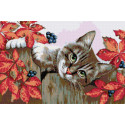 Осенний котик Алмазная вышивка мозаика