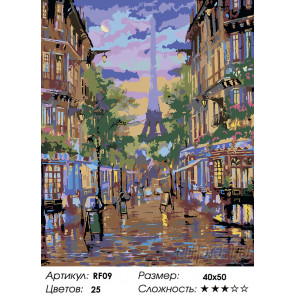 1 Воспоминания о Париже (художник Robert Finale) Раскраска по номерам на холсте Живопись по номерам