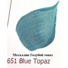 651 Голубой топаз Металлик Акриловая краска FolkArt Plaid