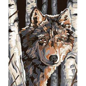  Волк в лесу Алмазная вышивка мозаика E095
