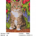 Котенок в весенних цветах Раскраска по номерам на холсте Живопись по номерам