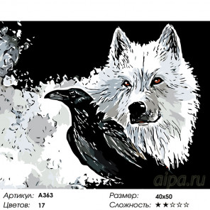 Количество цветов и сложность Волк и ворон Раскраска по номерам на холсте Живопись по номерам A363