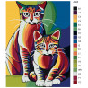 Схема Радужные коты Раскраска по номерам на холсте Живопись по номерам A405