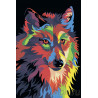  Радужный портрет волка Раскраска по номерам на холсте Живопись по номерам D02