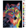 Раскладка Радужный портрет волка Раскраска по номерам на холсте Живопись по номерам D02