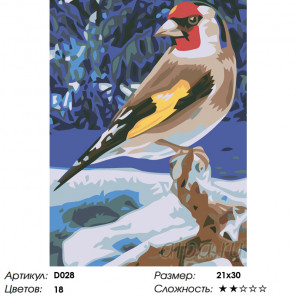 Количество цветов и сложность Зимняя птица Раскраска по номерам на холсте Живопись по номерам D028
