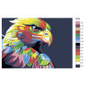Раскладка Радужный профиль орла Раскраска по номерам на холсте Живопись по номерам D03
