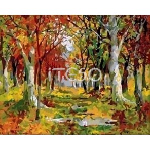 Осенний лес Раскраска по номерам акриловыми красками на холсте Iteso