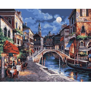 Венеция ночью 21739 Раскраска по номерам акриловыми красками Plaid