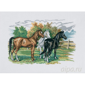  Три лошади Набор для вышивания Eva Rosenstand 72-474