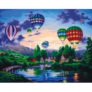 Воздушные шары Раскраска по номерам акриловыми красками на холсте Iteso