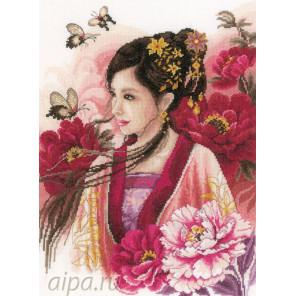 В рамке Asian lady in pink Набор для вышивания LanArte PN-0170199