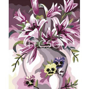 Лилии в вазе Раскраска по номерам акриловыми красками на холсте Iteso