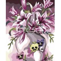 Лилии в вазе Раскраска по номерам на холсте Iteso