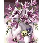 Лилии в вазе Раскраска по номерам акриловыми красками на холсте Iteso