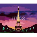 Ночной Париж Раскраска по номерам на холсте Iteso
