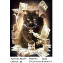 Кот с деньгами Раскраска картина по номерам на холсте