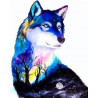  Волк-ночь Раскраска картина по номерам на холсте Q4133