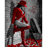  Дама в красном Раскраска картина по номерам на холсте Q3247