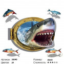 Пасть акулы Раскраска картина по номерам 3D на холсте