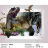 Количество цветов и сложность Большие динозавры Раскраска картина по номерам 3D на холсте 3D021