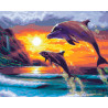  Дельфины на охоте Раскраска картина по номерам на холсте ZX 21342