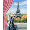  Эйфелева башня и собачка Раскраска картина по номерам на холсте ZX 21344