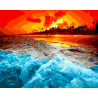  Красный закат на море Раскраска картина по номерам на холсте ZX 21292