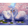  Лебеди среди лотоса Раскраска картина по номерам на холсте ZX 20190