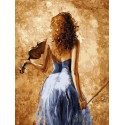 Девушка с изящной скрипкой Раскраска картина по номерам на холсте