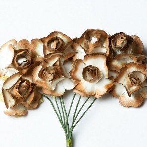 Розы коричневые HY0010018502-1 Цветы бумажные Украшение для скрапбукинга, кардмейкинга Scrapberry's