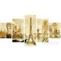 Красивый Париж Модульная картина по номерам на холсте с подрамником