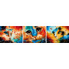  Разноцветные коты Триптих Раскраска картина по номерам на холсте PX5193